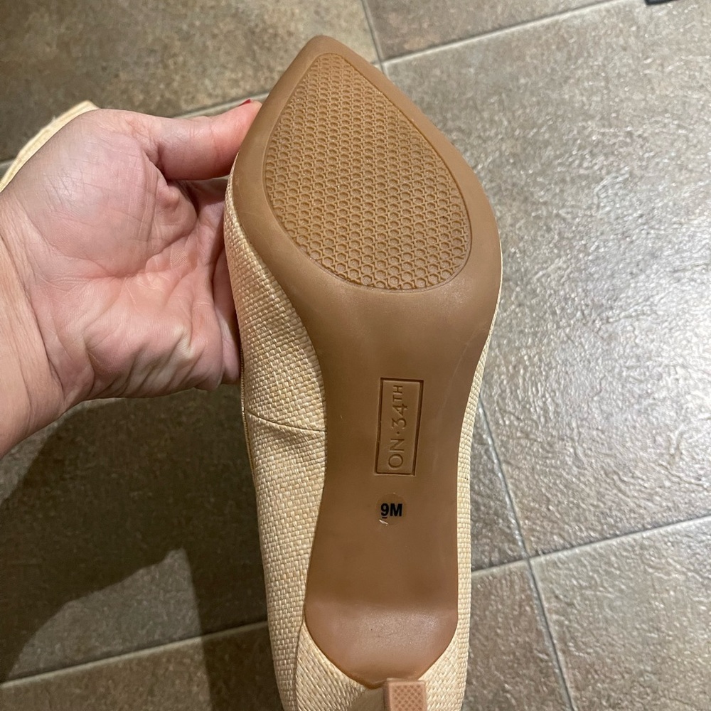 ON 34th Beige Pointed Toe Heels - Picture 2 of 6